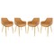 LeisureMod Markley Modern Leather Dining Arm Chair with Metal Legs, Set of 4